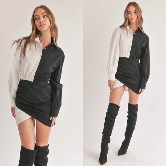 *24 HOUR SALE* A Split Decision Color Block Mini Dress - Picture 6 of 7